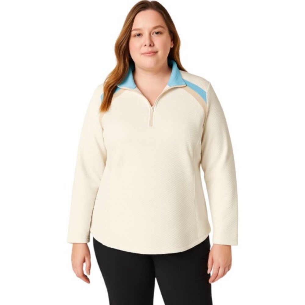 Tail Large Beige 1/4 Zip Pullover Golf Jacket